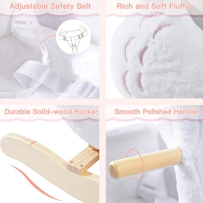 White Plush Rocking Swan for Babies